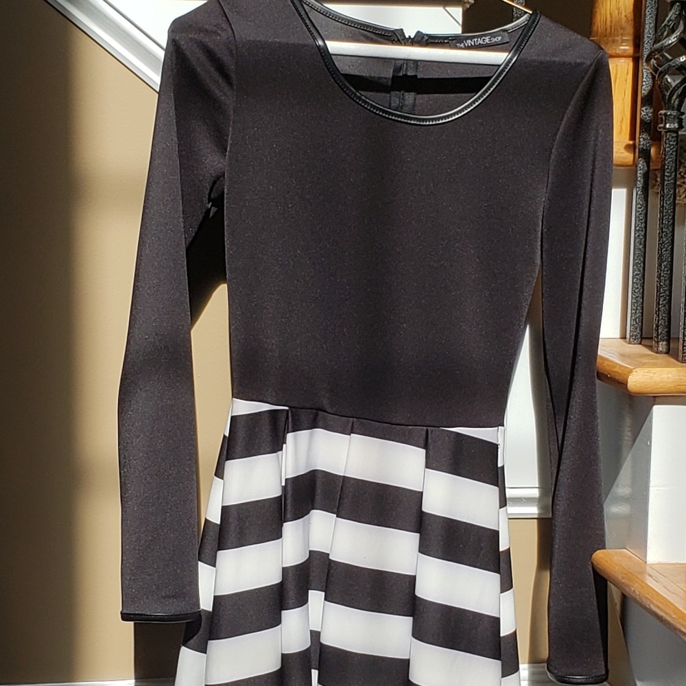 Striped Black & White Dress